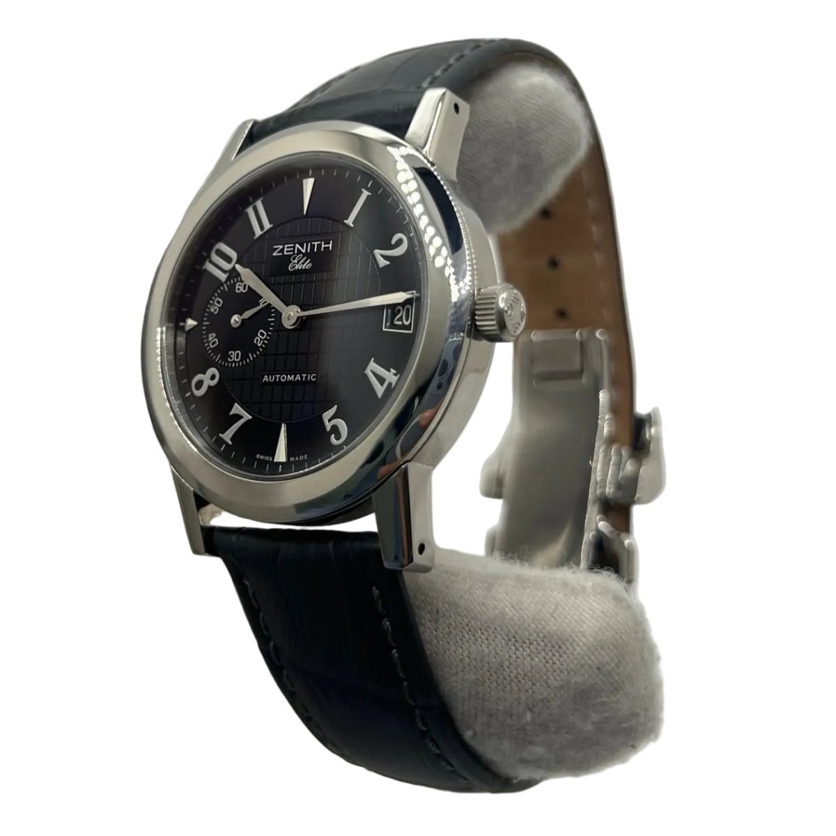 Montre ZENITH "Port Royal" en acier et cuir - Castafiore