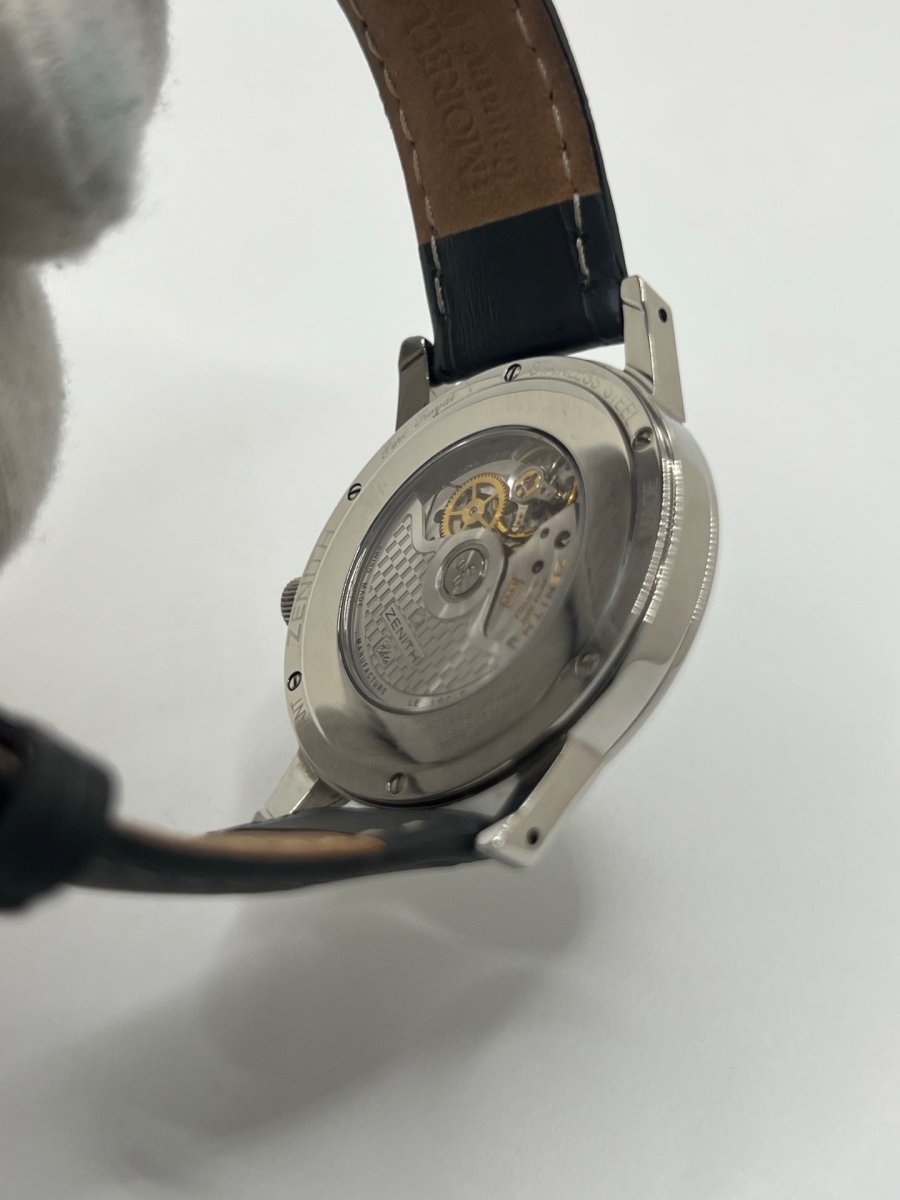 Montre ZENITH "Port Royal" en acier et cuir - Castafiore