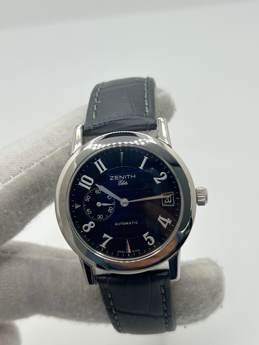 Montre ZENITH "Port Royal" en acier et cuir - Castafiore