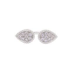 Bague Boucheron, "Serpent Bohème Motif S", or blanc, diamants.