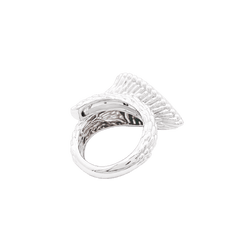 Bague BOUCHERON "Serpent Bohème motif L", or blanc, diamants.