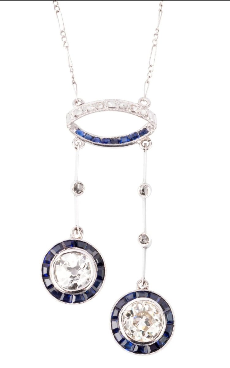 Négligé en saphirs et diamants taille ancienne - Castafiore