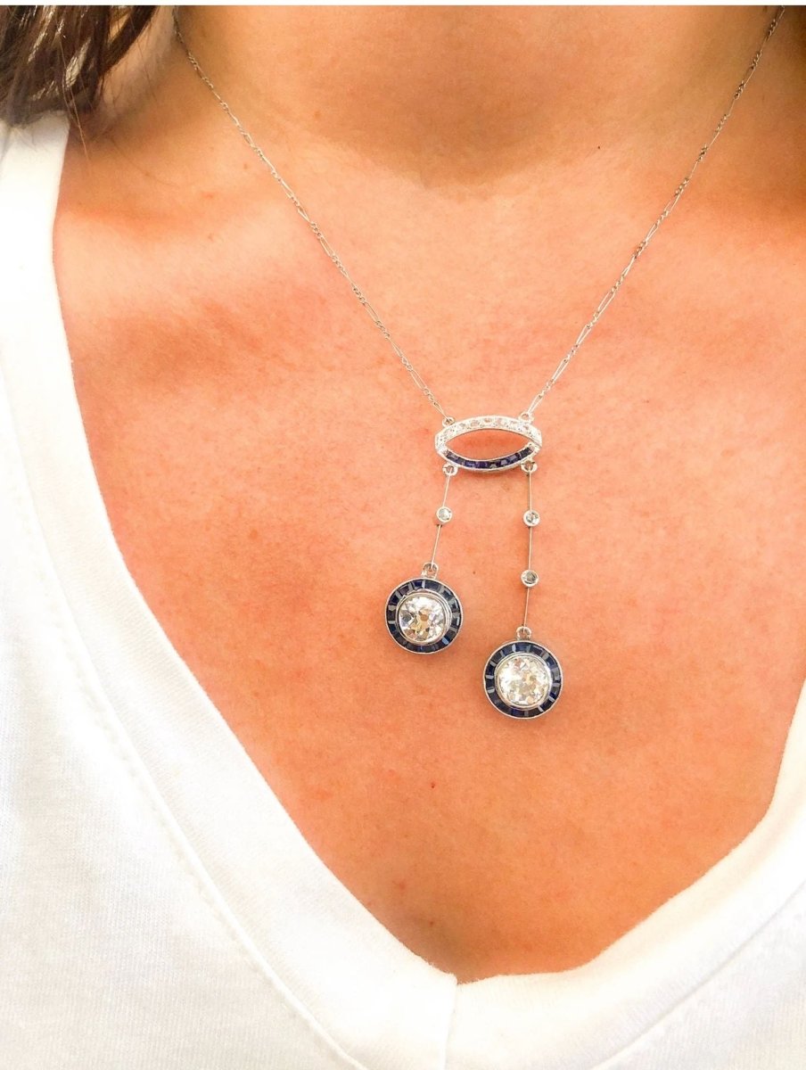 Négligé en saphirs et diamants taille ancienne - Castafiore