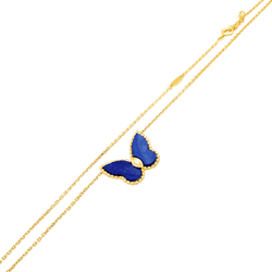 Collier Van Cleef & Arpels, "Papillon", or jaune et lapis-lazuli.