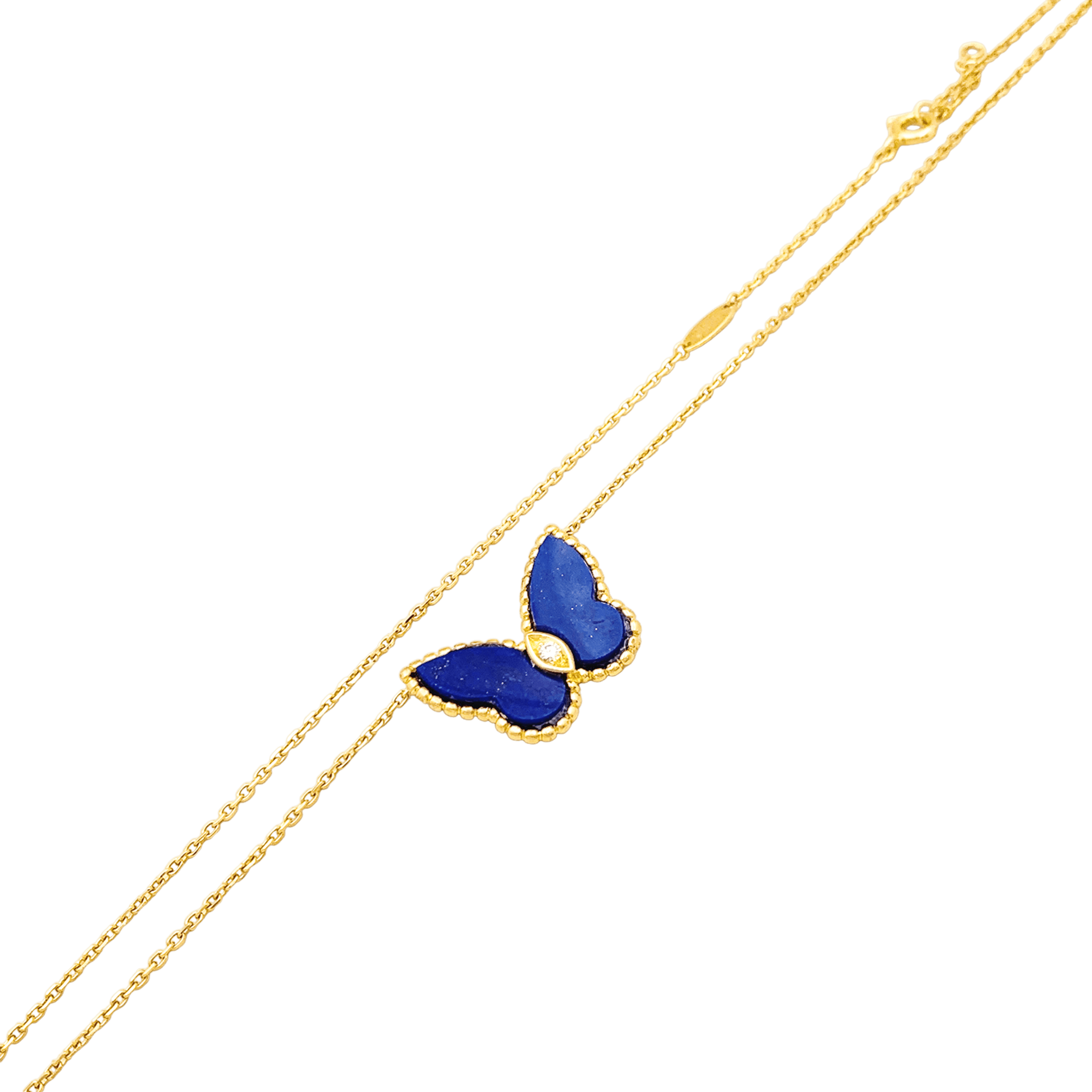 Collier Van Cleef & Arpels, "Papillon", or jaune et lapis-lazuli.