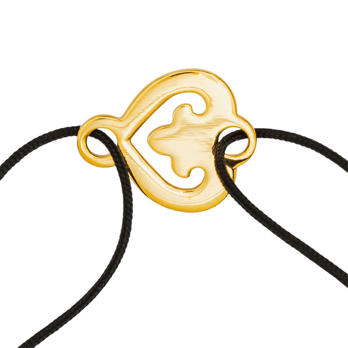 O.J. Perrin Bracelet Cordon Cœur Légende Or jaune - Castafiore