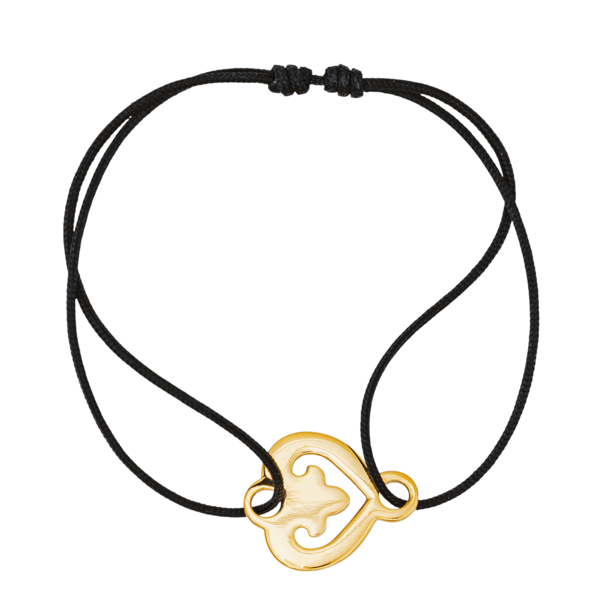 O.J. Perrin Bracelet Cordon Cœur Légende Or jaune - Castafiore