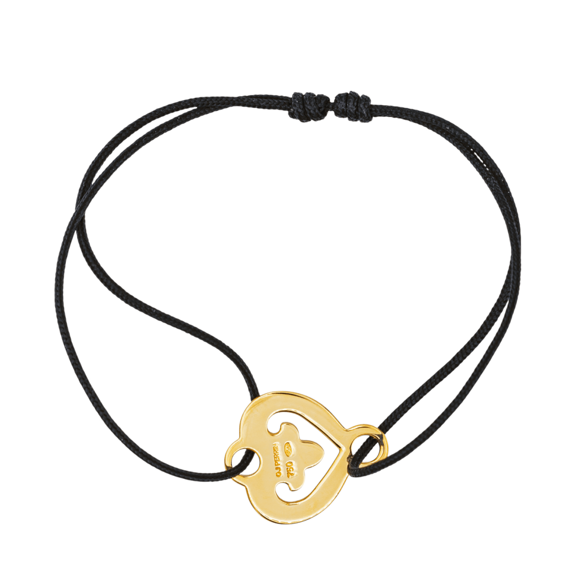 O.J. Perrin Bracelet Cordon Cœur Légende Or jaune - Castafiore