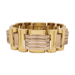 Bracelet "Tank", or jaune et or rose.