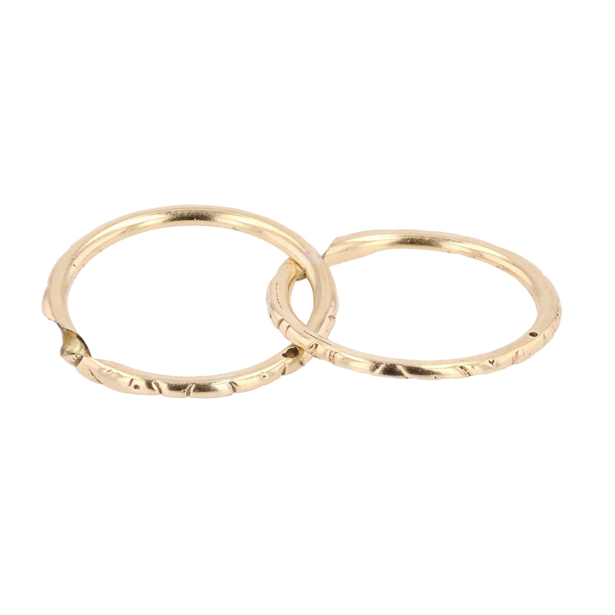 Alliance double or jaune ciselé