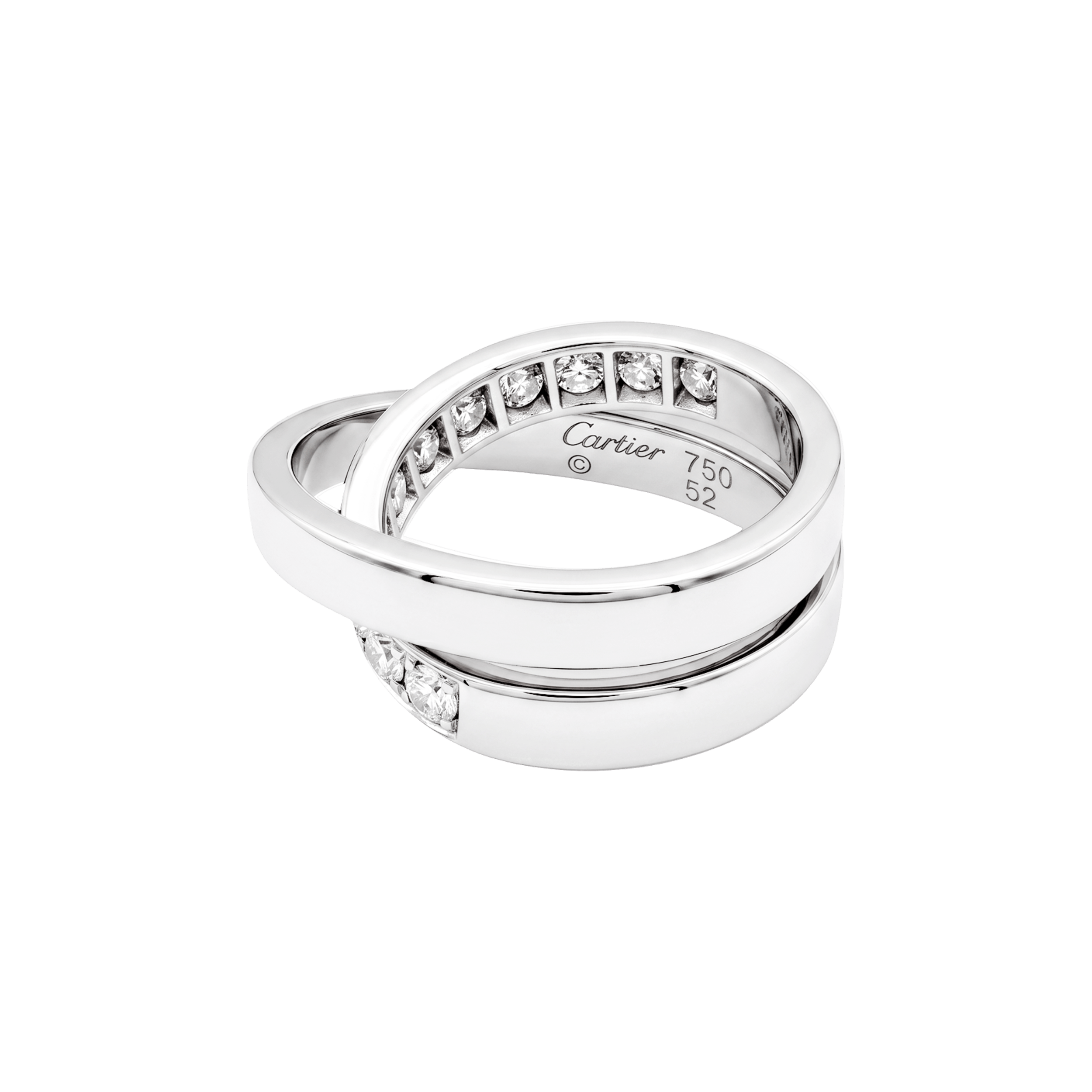 Bague Cartier, "Nouvelle Vague", or blanc et diamants.
