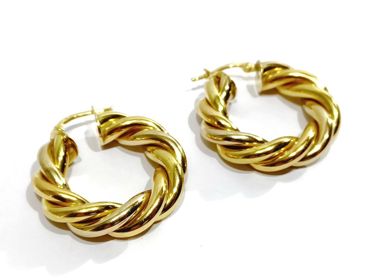 Paire De Boucle d'Oreille Créole En Or - Castafiore