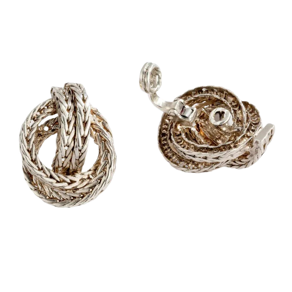 Paire de boucle d’oreille en n a regent collection vendome de la maison Hermès - Castafiore