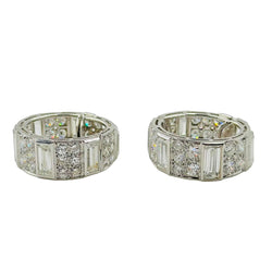 Paire de boucles d'oreilles créoles en platine et diamants - Castafiore