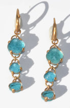 Paire de boucles d'oreilles de la maison Pomellato modèle Capri en topaze bleue et turquoise - Castafiore