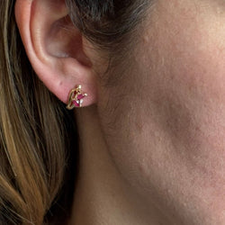 Paire De Boucles d'Oreilles diamants et rubis - Castafiore