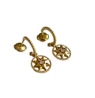 Paire de boucles d'oreilles DIOR "Rose Des Vents" en or jaune, nacre et diamants - Castafiore