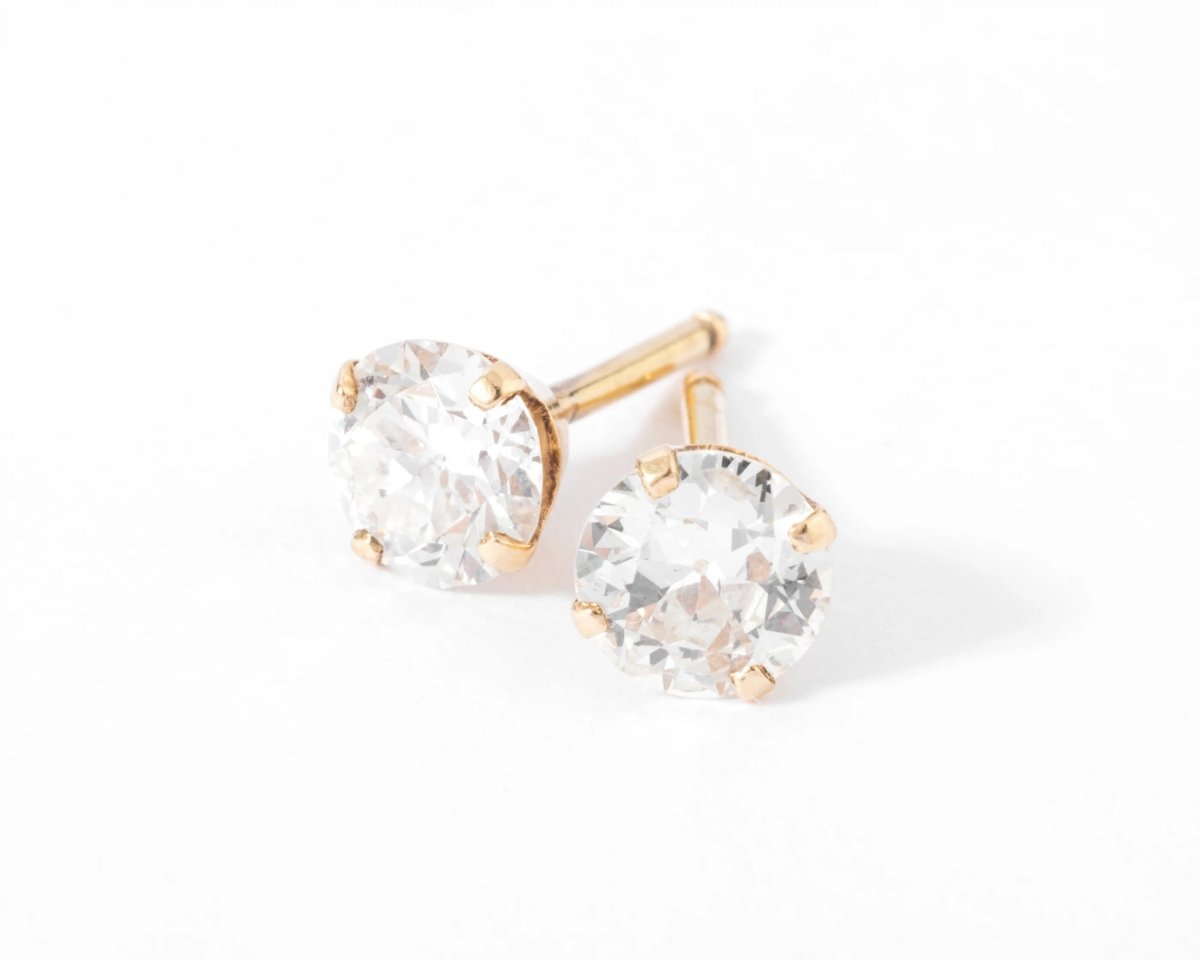 Paire de boucles d'oreilles en diamant taille ancienne - Castafiore