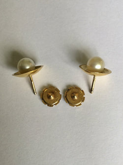 Paire De Boucles D’oreilles Or Et Perles - Castafiore