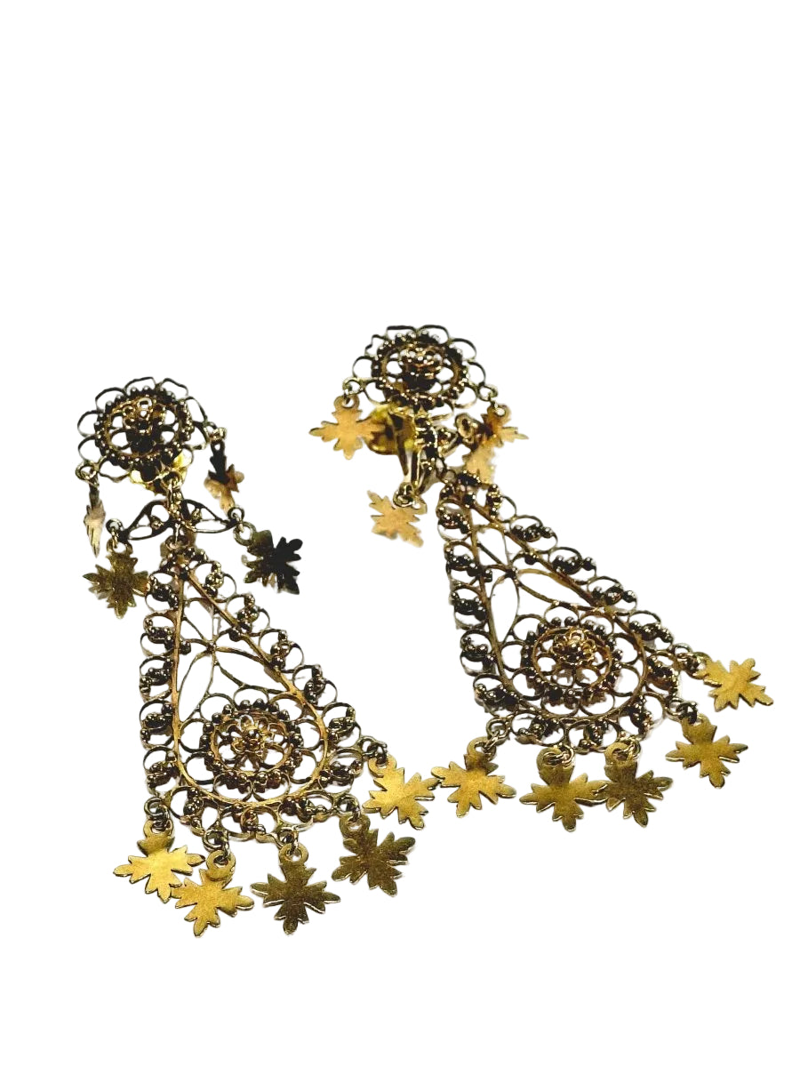Paire de boucles d’oreilles pendantes en or rose - Castafiore