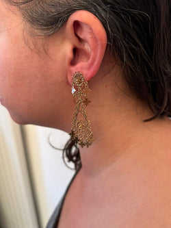 Paire de boucles d’oreilles pendantes en or rose - Castafiore