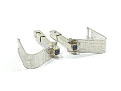 Paire De Boutons De Manchette En Or Blanc Et Saphirs - Castafiore