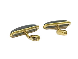 Paire de boutons de manchette en or et ébène - Castafiore