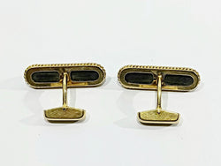 Paire De Boutons De Manchette En Or Et ébene - Castafiore