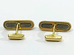 Paire De Boutons De Manchette En Or Et ébene - Castafiore