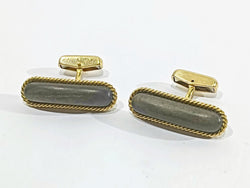 Paire De Boutons De Manchette En Or Et ébene - Castafiore