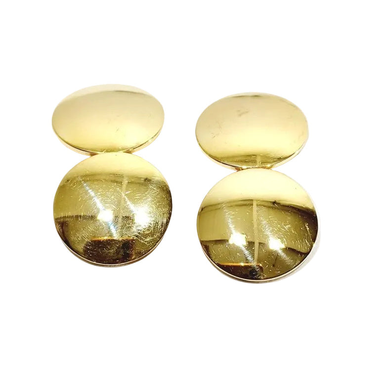 Paire de boutons de manchettes de forme ronde en or - Castafiore