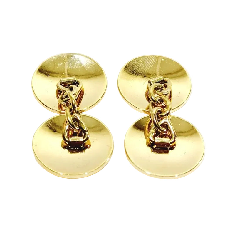 Paire de boutons de manchettes de forme ronde en or - Castafiore