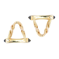 Paire de boutons de manchettes en or jaune modèle étrier