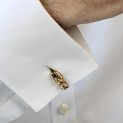 Paire de boutons de manchettes en or jaune modèle étrier