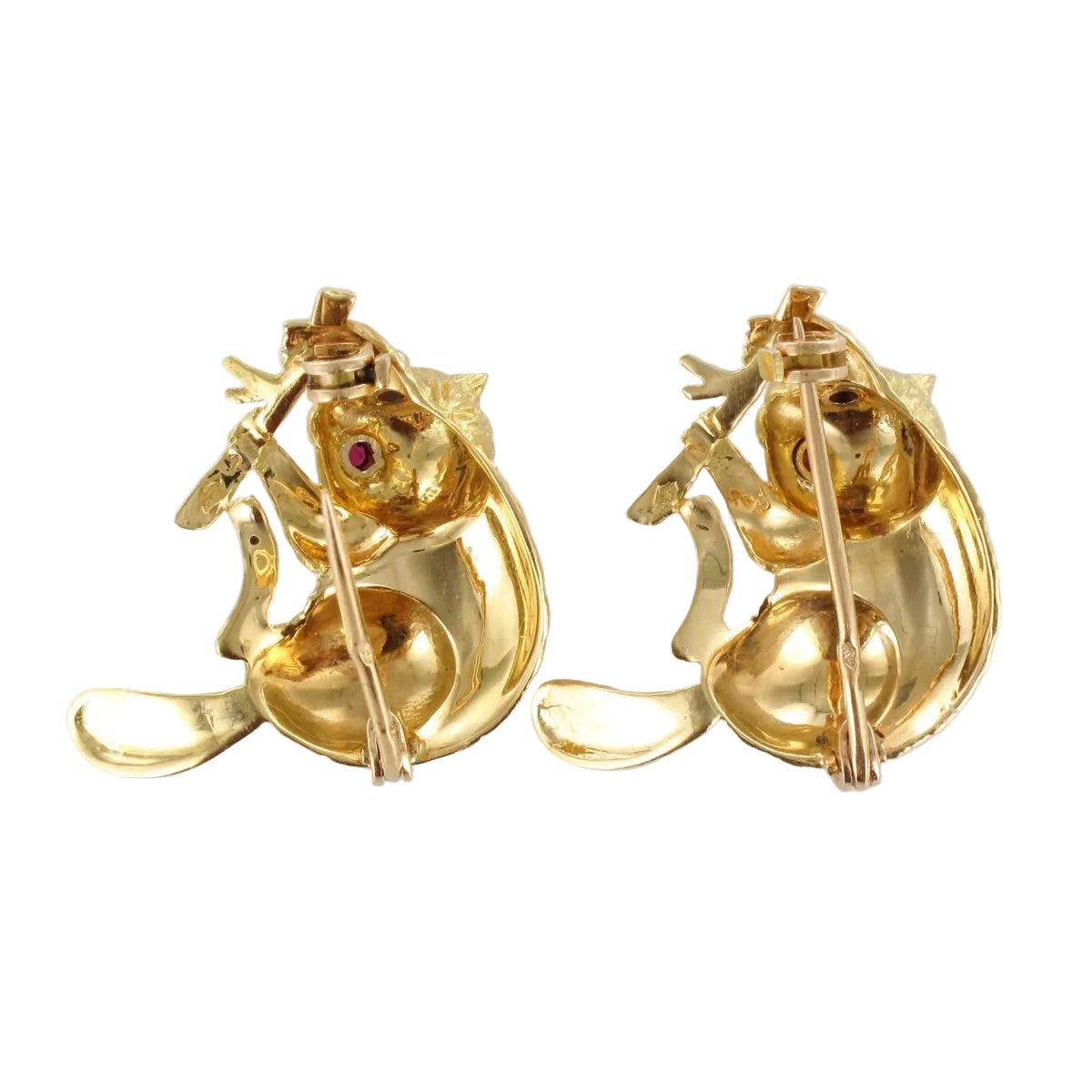 Paire de Broches Castors en or - Castafiore
