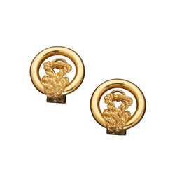 Paire de clips d'oreilles Hermes en or jaune - Castafiore