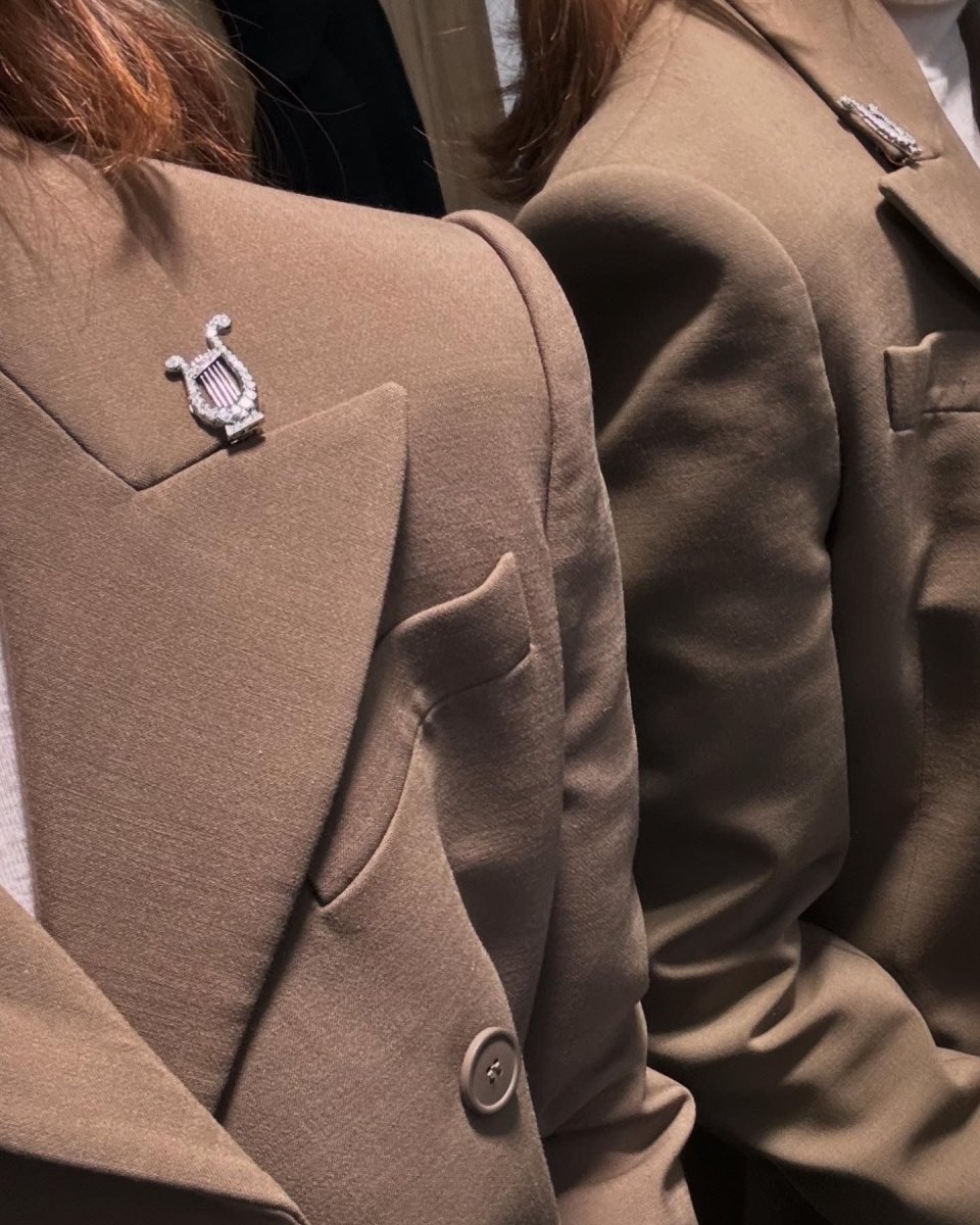 Paire de clips d'oreilles LYRES en diamants - Castafiore