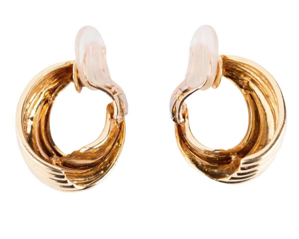 Paire de créoles or jaune maison Van Cleef And Arpels - Castafiore