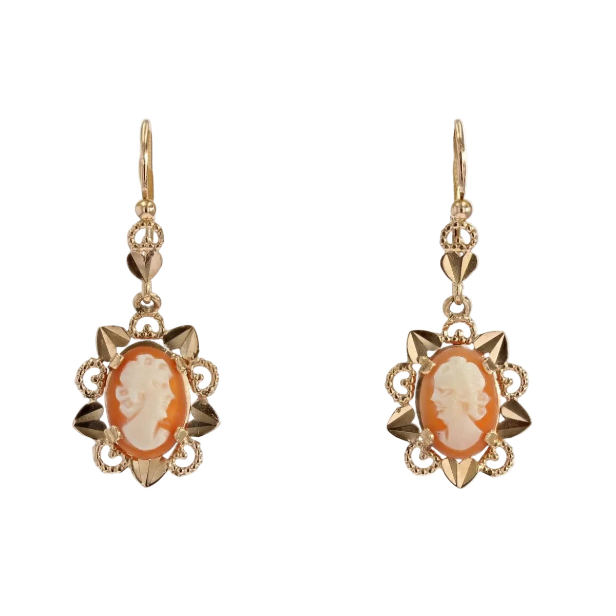 Parure bague et boucles d'oreilles camées - Castafiore