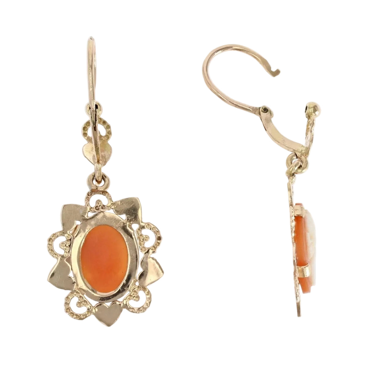 Parure bague et boucles d'oreilles camées - Castafiore