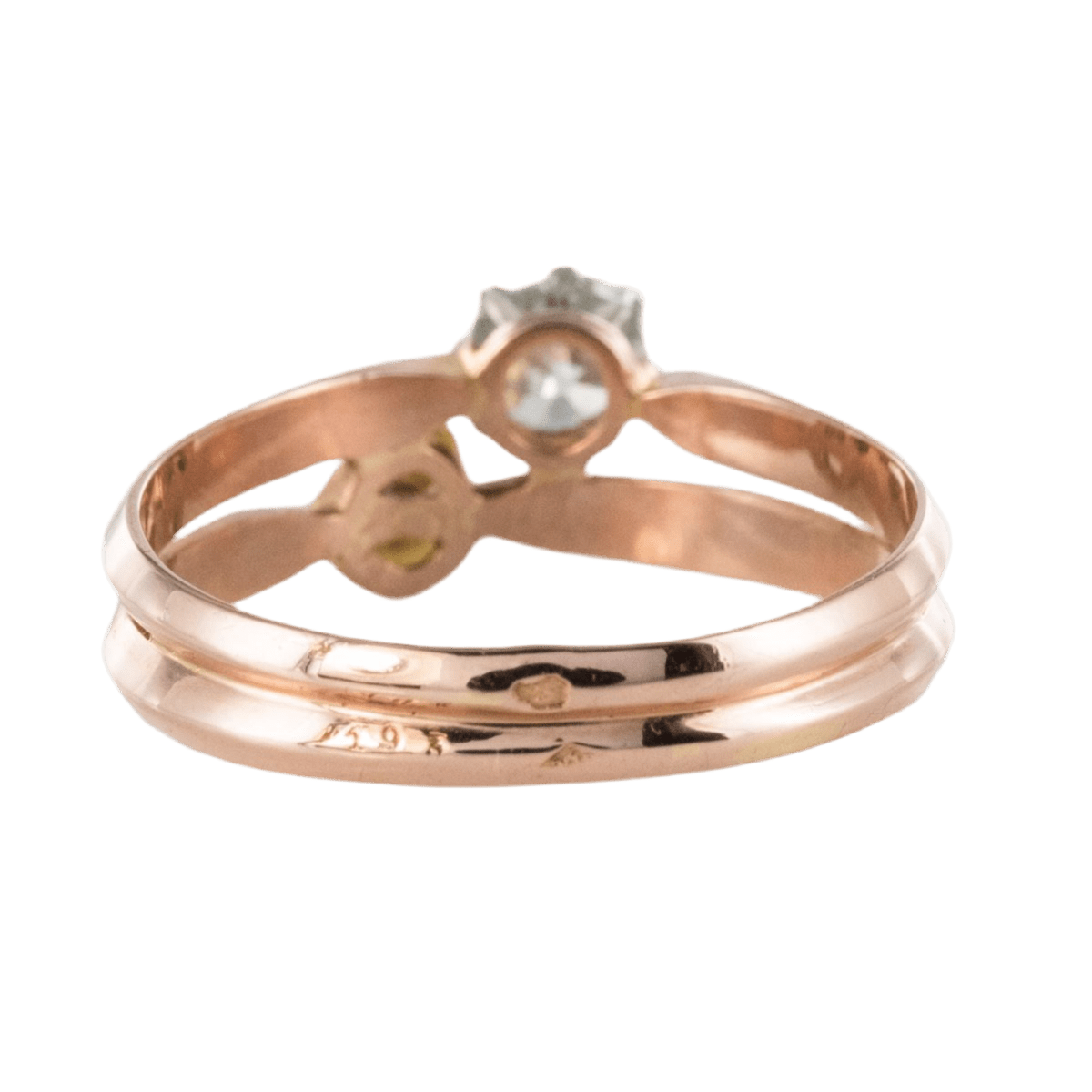 Parure Bague et Boucles d'oreilles en or rose, perles et diamants - Castafiore