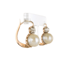 Parure Bague et Boucles d'oreilles en or rose, perles et diamants - Castafiore