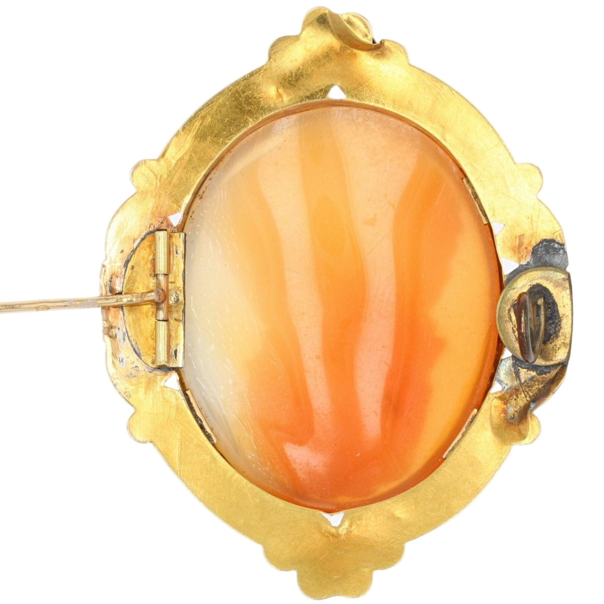 Parure Boucles d'oreilles et Broche ancienne or camée et émail - Castafiore