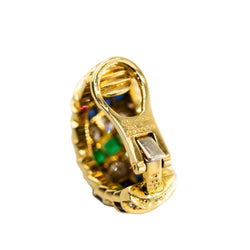 Parure CARTIER en or jaune, saphirs, émeraudes, rubis et diamants - Castafiore