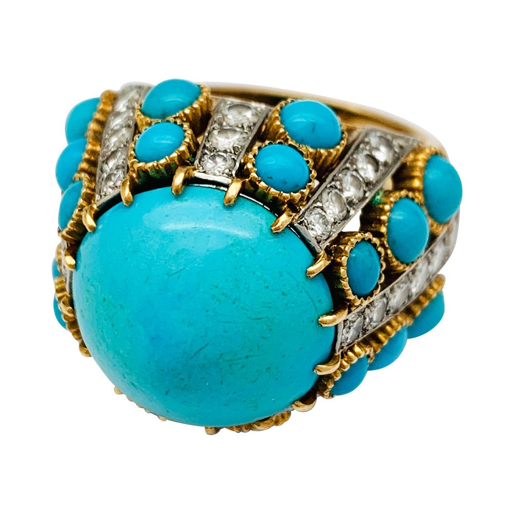 Parure CARTIER Paris, turquoises et diamants - Castafiore