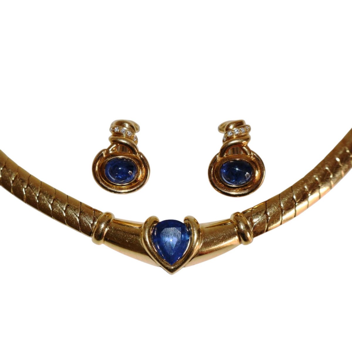 Parure Collier Maille et Boucles d'oreilles Clips PATEK PHILIPPE en or jaune - Castafiore