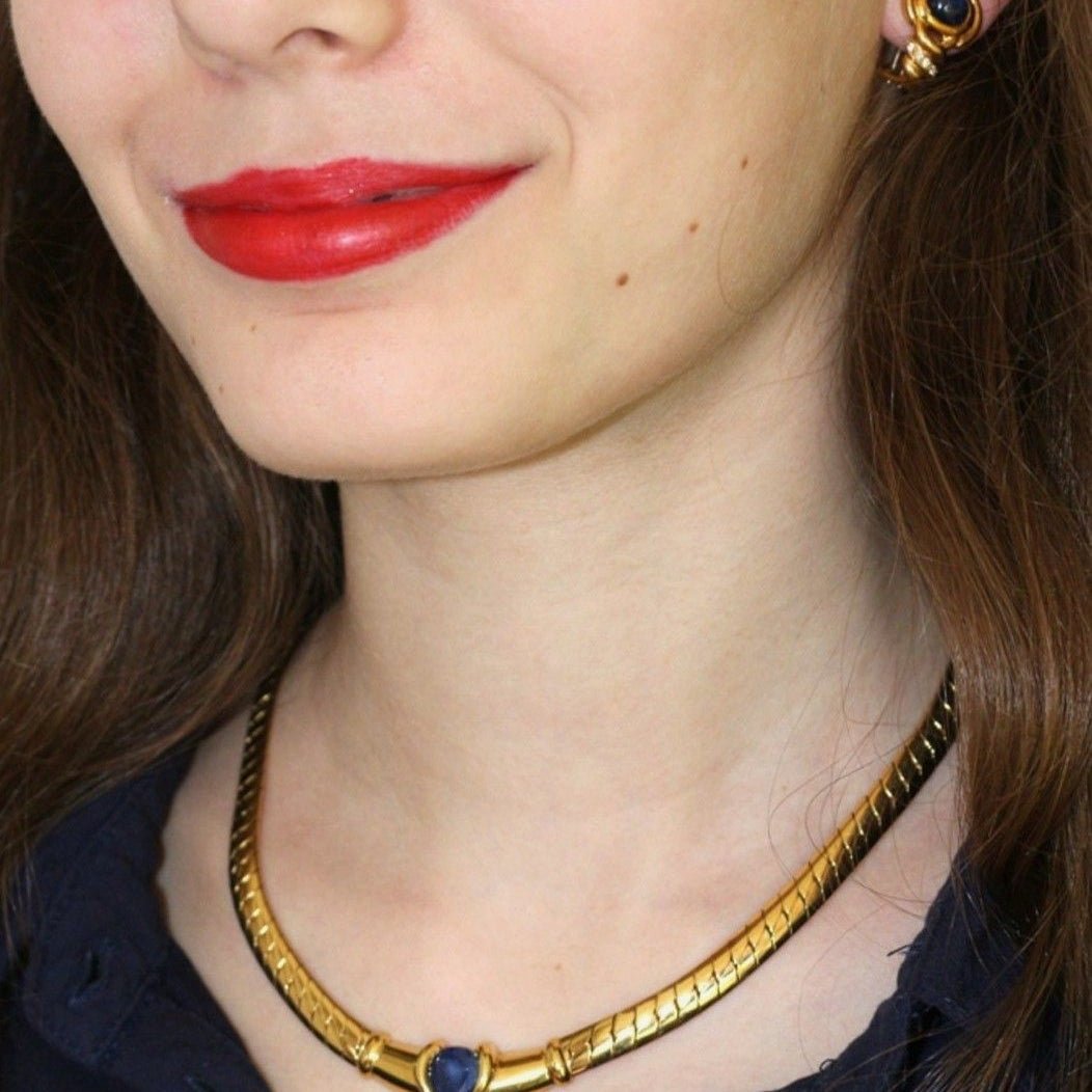 Parure Collier Maille et Boucles d'oreilles Clips PATEK PHILIPPE en or jaune - Castafiore