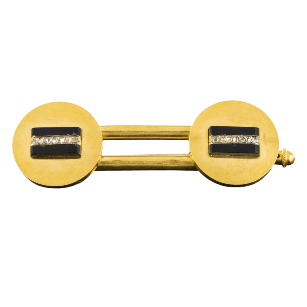 Parure en or jaune, onyx et diamants - Castafiore