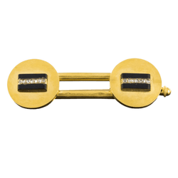 Parure en or jaune, onyx et diamants - Castafiore