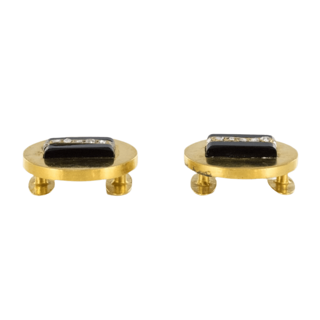 Parure en or jaune, onyx et diamants - Castafiore
